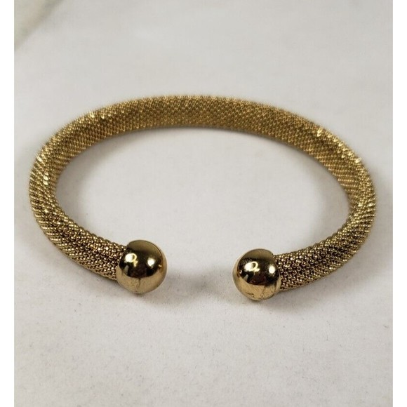 Fossil 7" Bracelet Gold Tone Wrap Bracelet with Polished Gold Ball - Picture 6 of 12